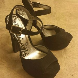 Sexy black platform heels