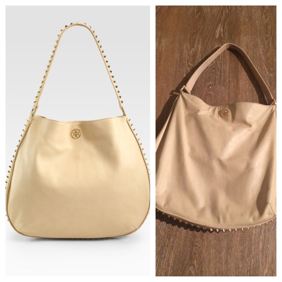 Tory Burch Handbags - Tory Burch Hobo gold Pyramid stud