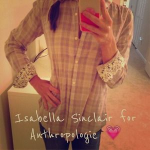 Isabella Sinclair lavender plaid shirt