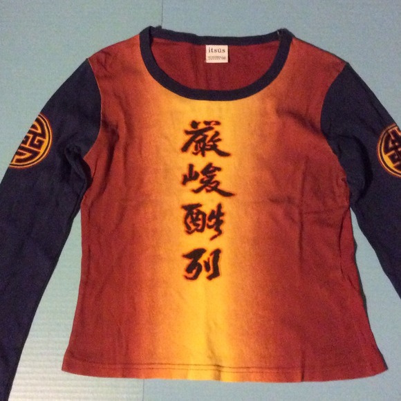 Chinese Japanese symbol New York City shirt brandy