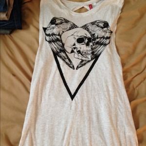 H&m long open back shirt