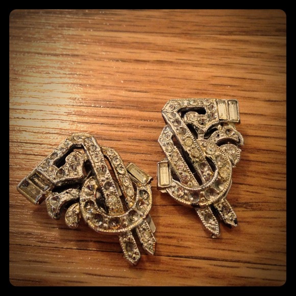 Vintage rhinestone shoe clips