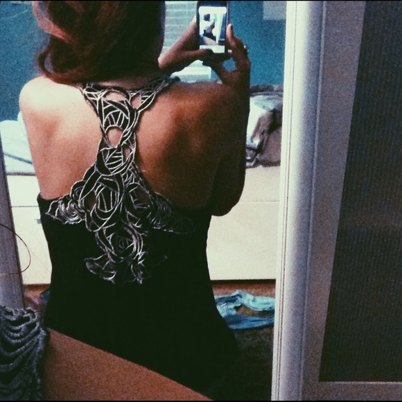 Black and white racer back tank