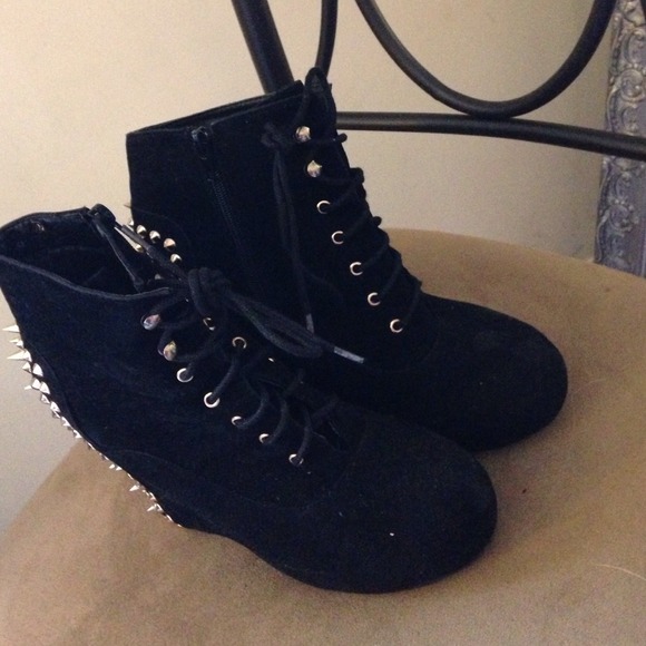 Black Wedge Booties
