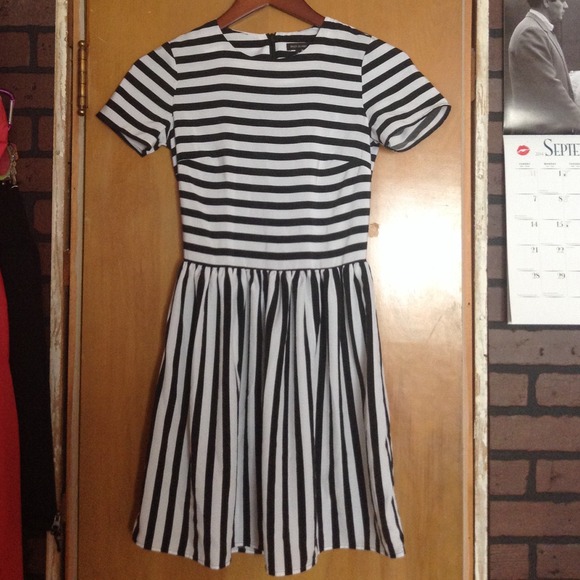 River Island Black and White Striped Dress