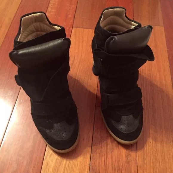 Isabel marant black sneaker wedges