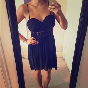 Sexy black high low dress