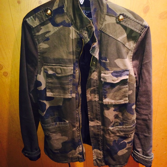 Zara army camo camp jacket