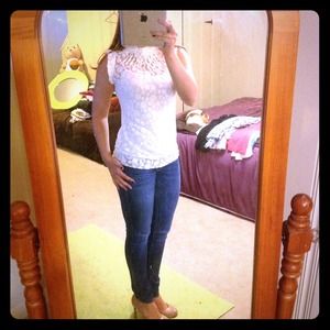 The Limited Sheer Polka Dot Top