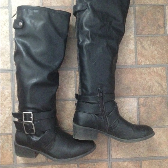 Black knee high boots