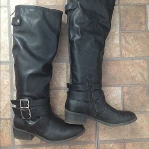 Black knee high boots