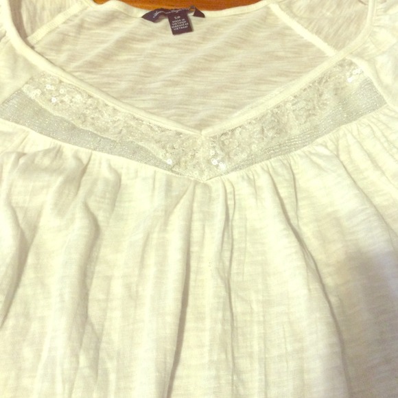 White embellished top