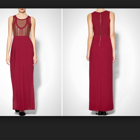 NWT Gorgeous Sabine wine red embellished dress - Picture 1 of 3