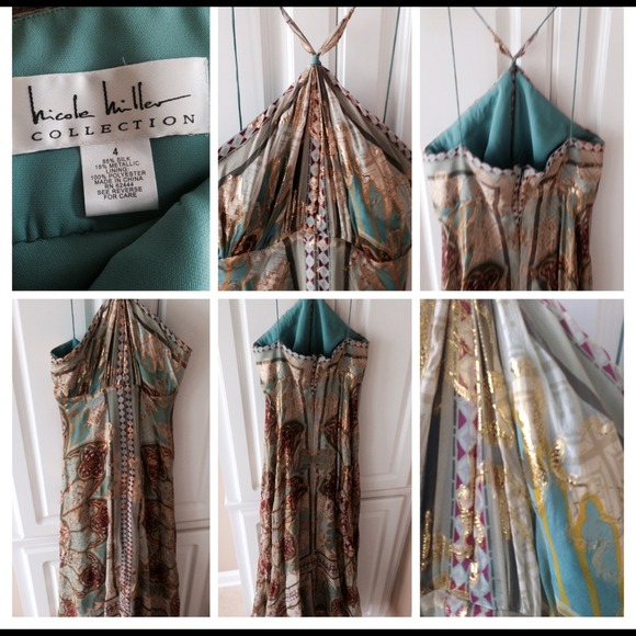 Nicole Miller FULL LENGTH 85%silk 15%metallic