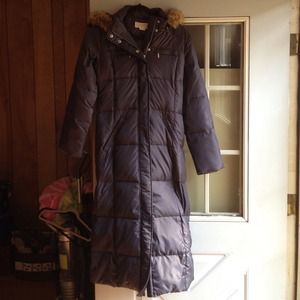 Michael Kors long gray puffer coat