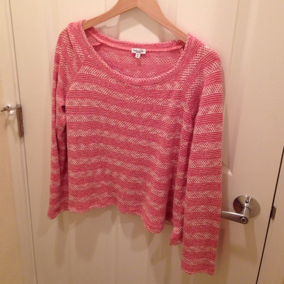 Splendid Coral Striped Pullover