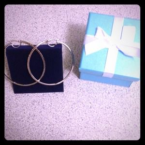 1ct black diamond hoop earrings