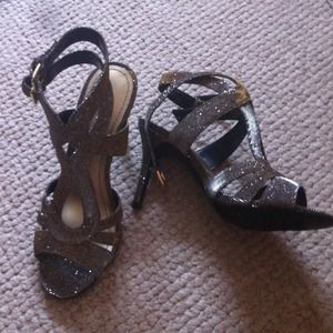 Audrey Brooke sparkly gold/silver heels