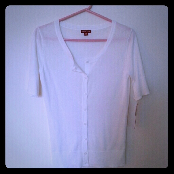 White short sleeve cardigan - Picture 1 of 2