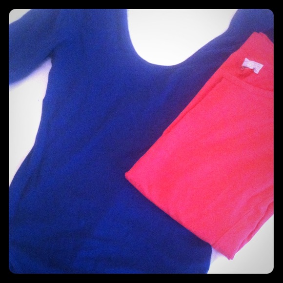 Bundle of 2! 1blue body suit&a dark samon top!