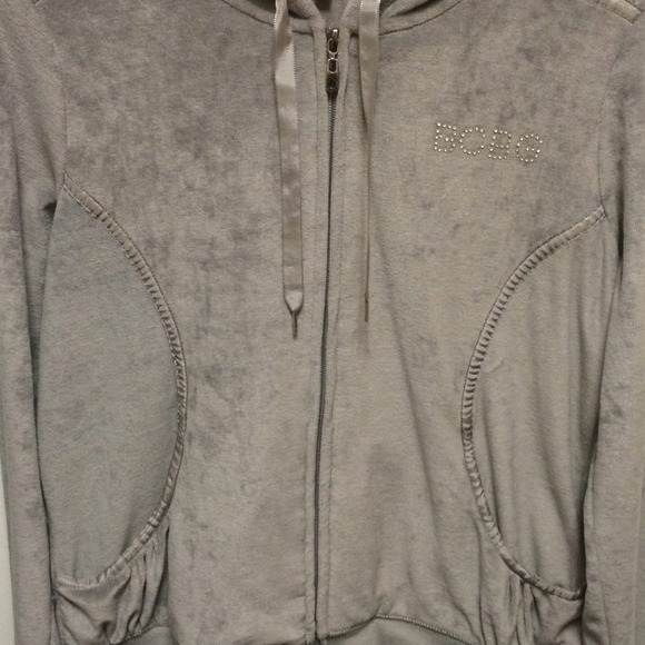 BCBG Velour Zipper Hoodie