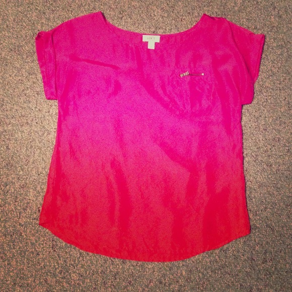 Ann Taylor LOFT 100% Silk Ombré Top