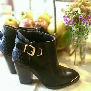 Rock & Republic Ankle Boots with Gold Accents