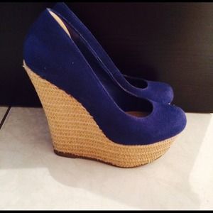 Blue Steve Madden wedges