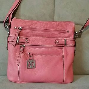 Pink Leather Cross Body purse