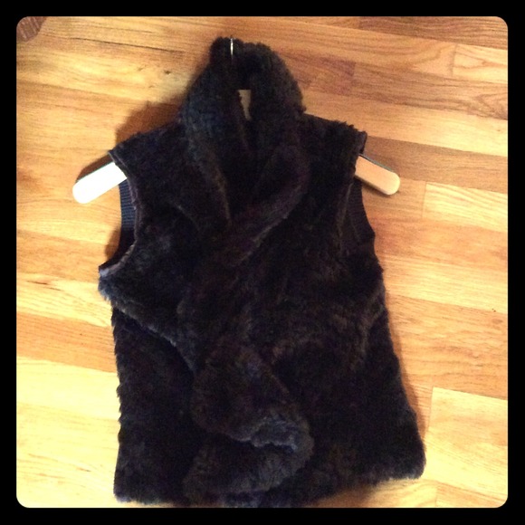 Chocolate brown faux fur vest