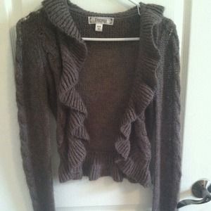 Ruffled grey cardigan