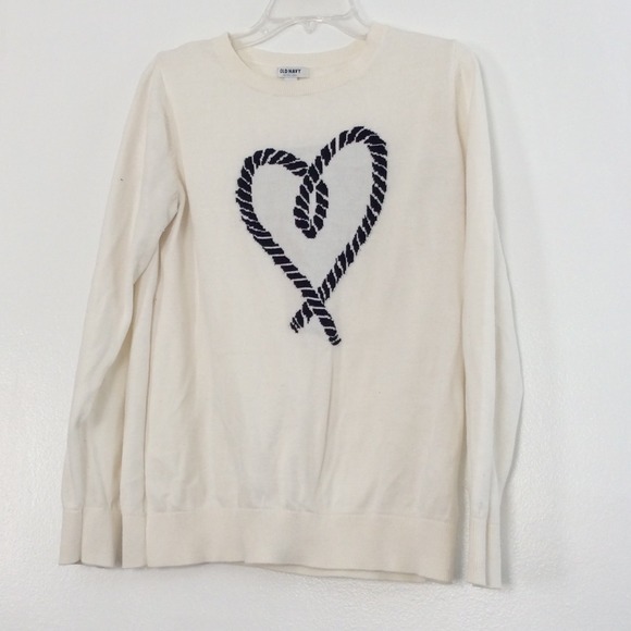FINAL SALE Rope heart design sweater