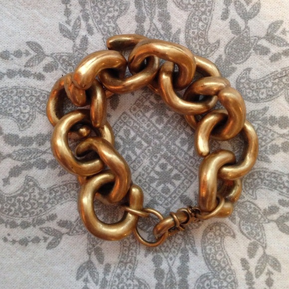 J. Crew gold chain link chunky bracelet