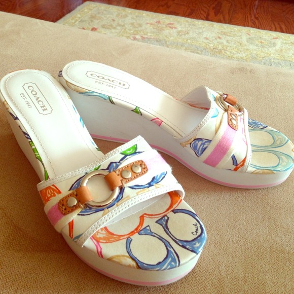 Authentic Coach Wedge Sandals