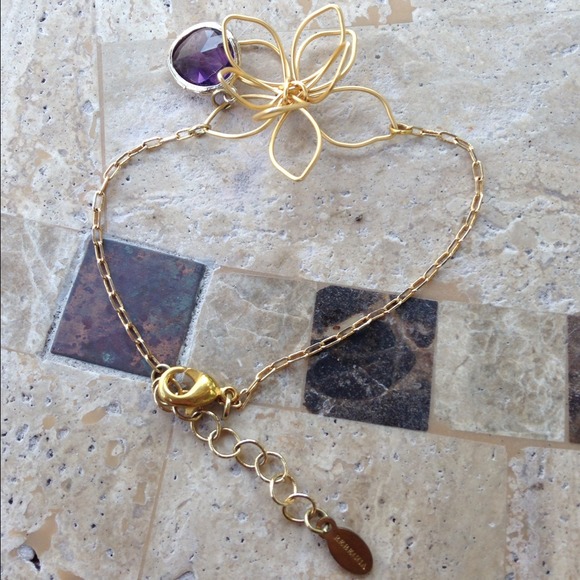 GORGEOUS GOLD PLATED&AMETHYST BRACELET by Rebecca - Picture 2 of 2