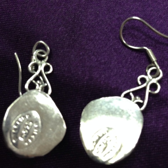 Tiger eye sterling silver dangle pierce earrings - Picture 3 of 4
