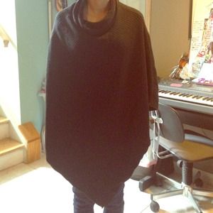 black acrylic poncho size small