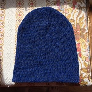Blue knit beanie