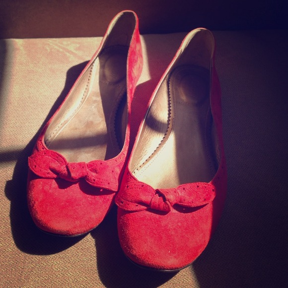 J. Crew Red Suede Flat