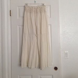 Cream bell bottom pants