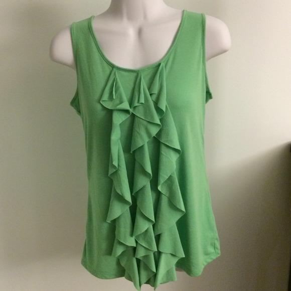 Style & Co. Tops - Sleeveless Lime Green Ruffle Top