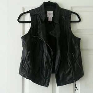 Faux leather vest