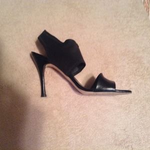 Black open toe heels