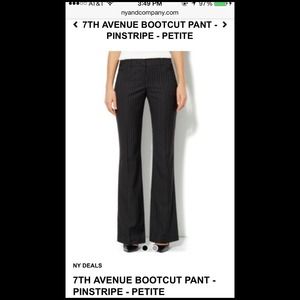NWOT! 7th Avenue Bootcut Pants Pinstripe - Petite