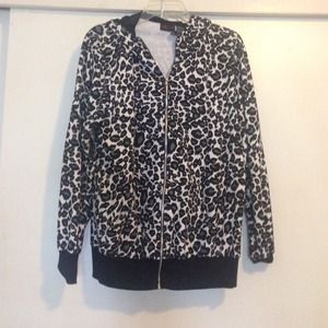 Black Gray & White Leopard Hoodie