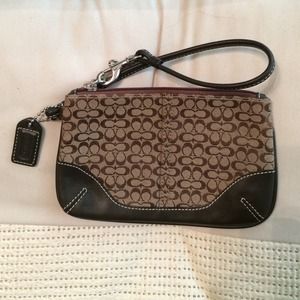 Brown Coach wristlet