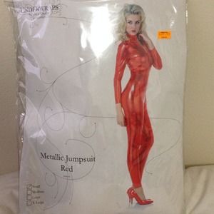 Metallic Jumpsuit Red