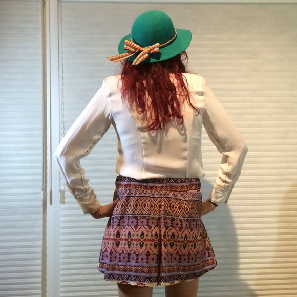 Adorable vintage felt hat with calico ribbon :-) - Picture 4 of 4