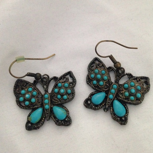 Butterfly turquoise earrings