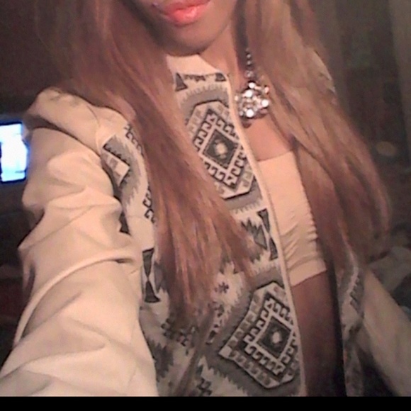 Tribal faux leather jacket